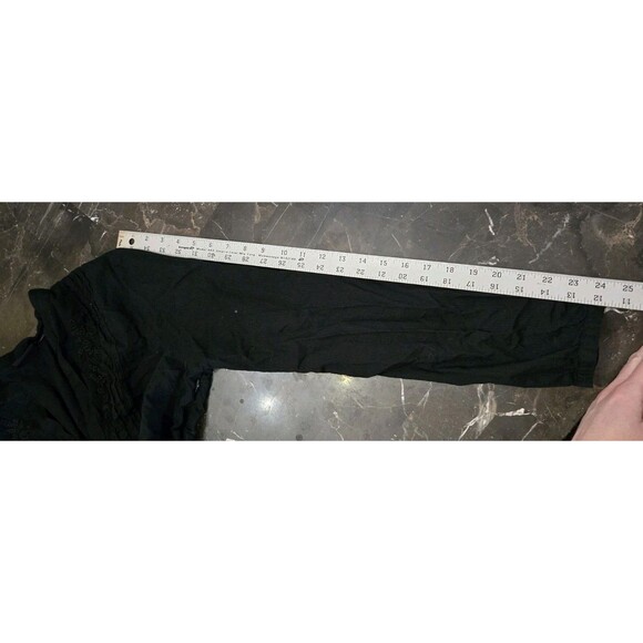 A.N.A. Womens Blouse Sz XL Black Long Sleeve Top Shirt Semi Sheer Floral Details - Picture 12 of 12